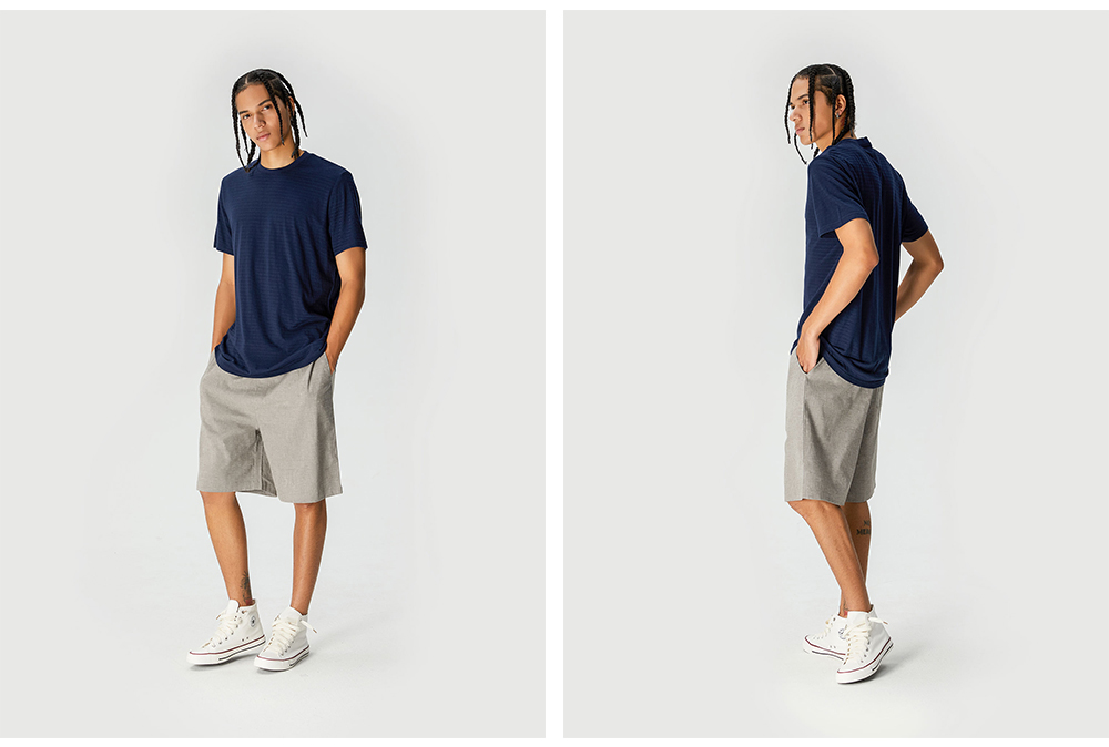 Men's hemp short-sleeved T-shirt